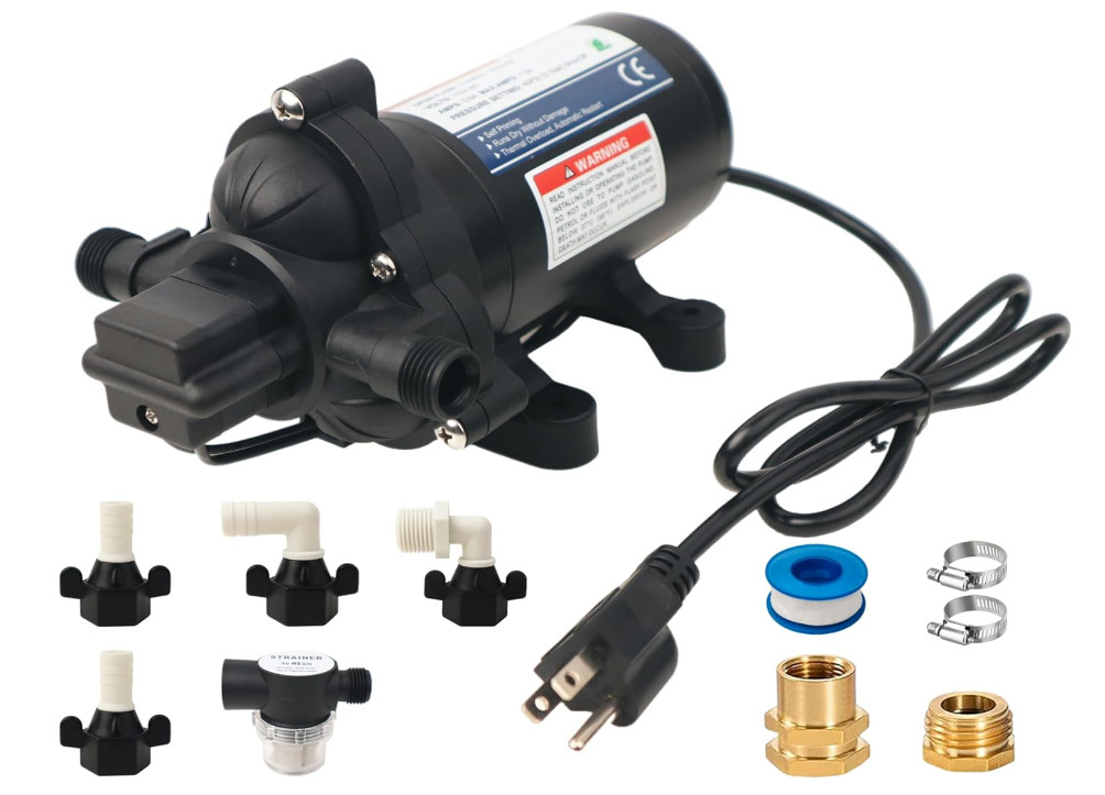 T33 Automatic On-Demand Diaphragm Pump 115Vac, 4.0GPM, 45PSI, Industrial Water