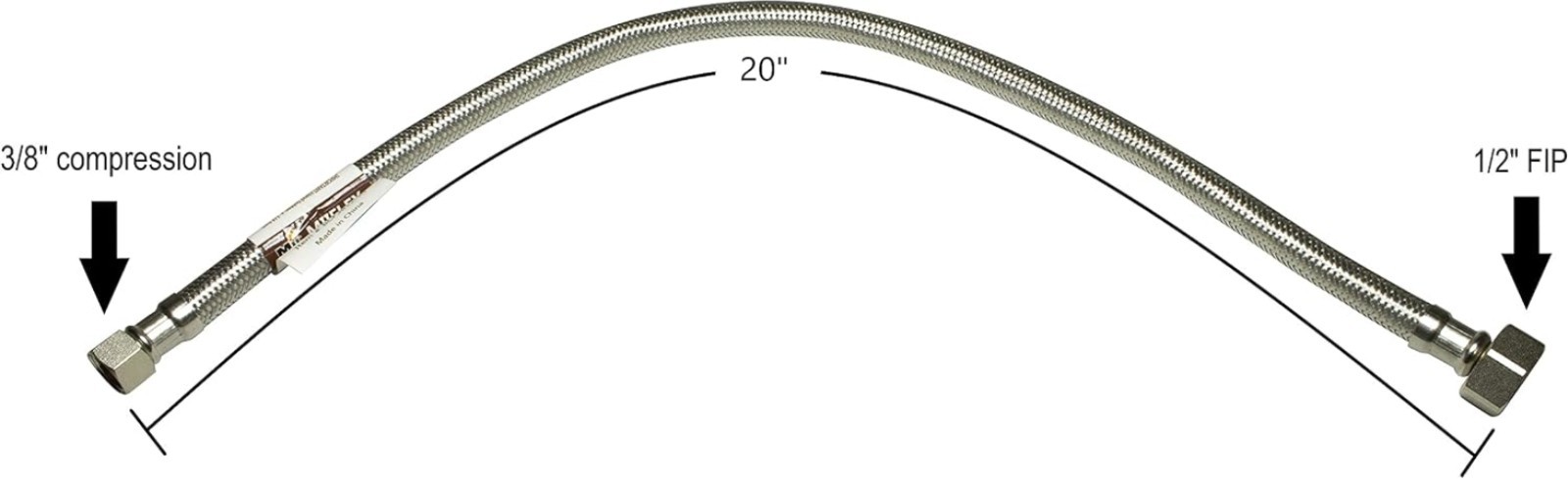 Faucet Shut-Off Valve & Supply Line Set – 20” Stainless Steel, 2 Pack for Homes