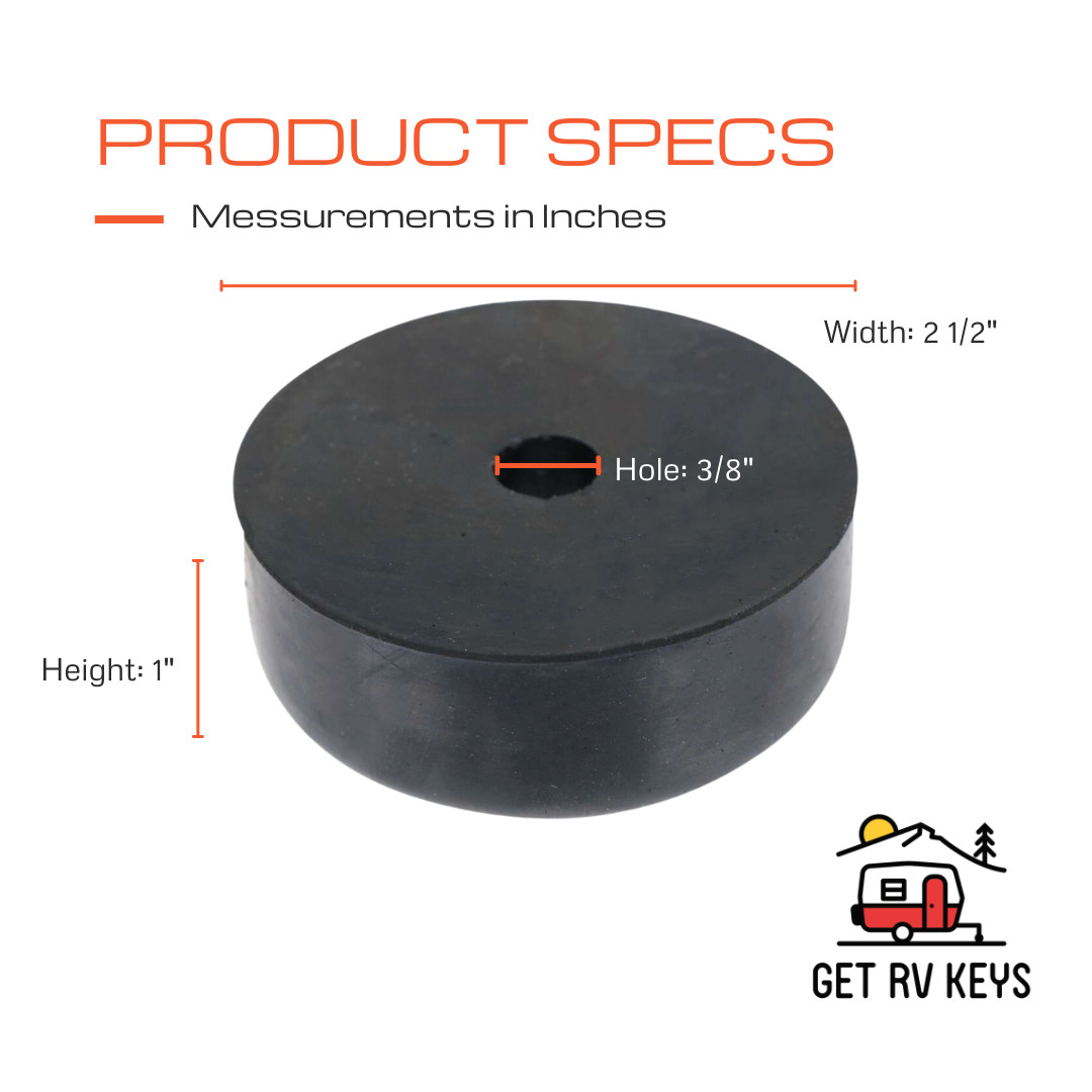 3 Rubber Bumpers for Trailer Ramp Door Truck 2.5″ Round Replacement Cargo Stop