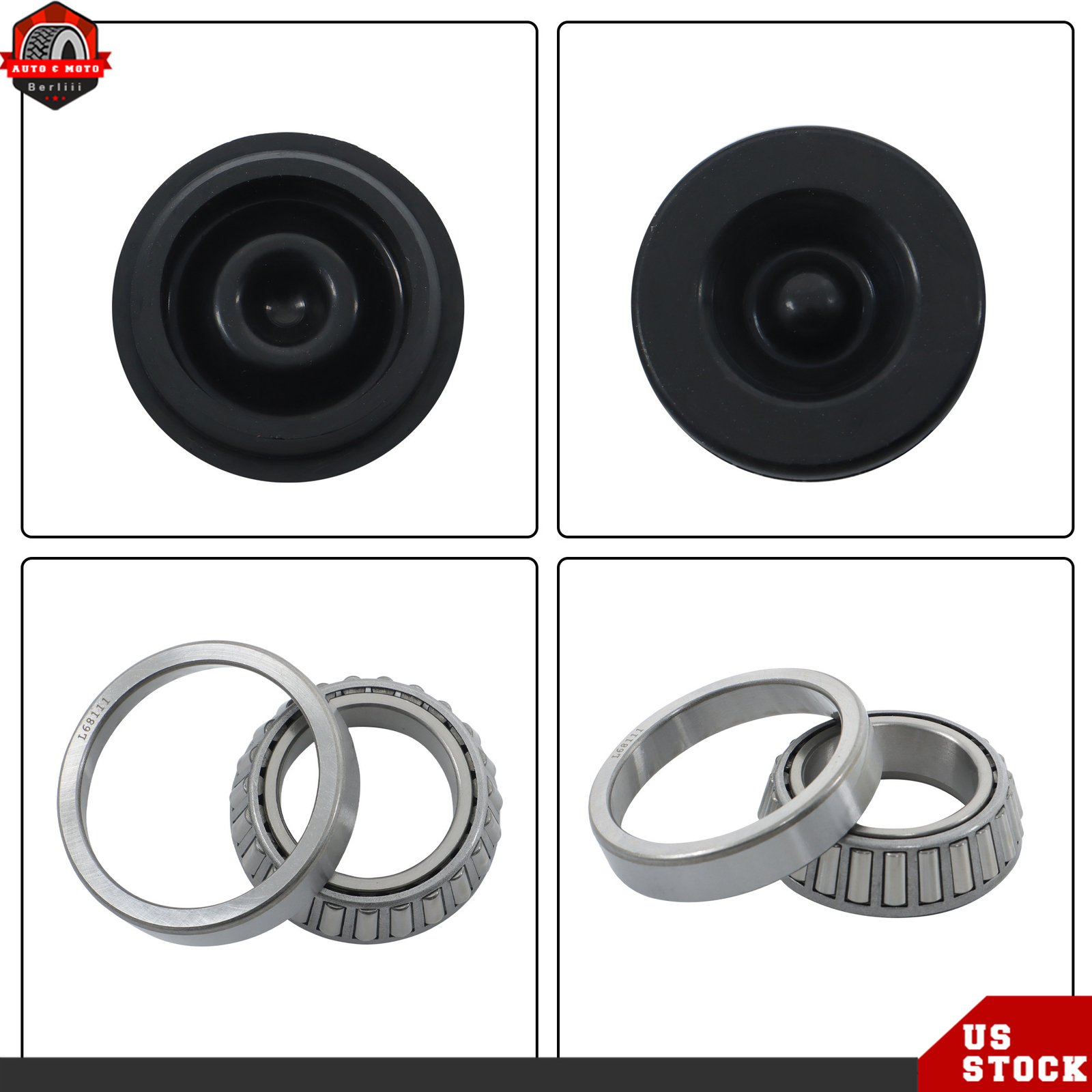 Set of 2 For 1-3/8″ to 1-1/16″ 3500 Lbs Axle Trailer Bearing Kits L44649 L68149
