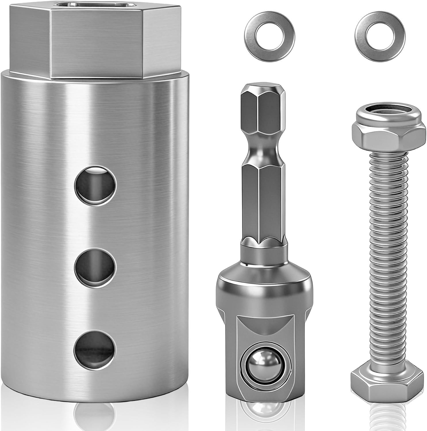 Trailer Jack Drill Adapter Kit, Fits 1-Inch Jack Drive Shafts, 2-in-1 Design for