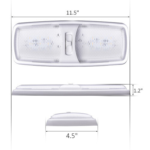 5x Leisure LED RV Interior Led Ceiling Light Boat Camper Trailer double Dome 12V