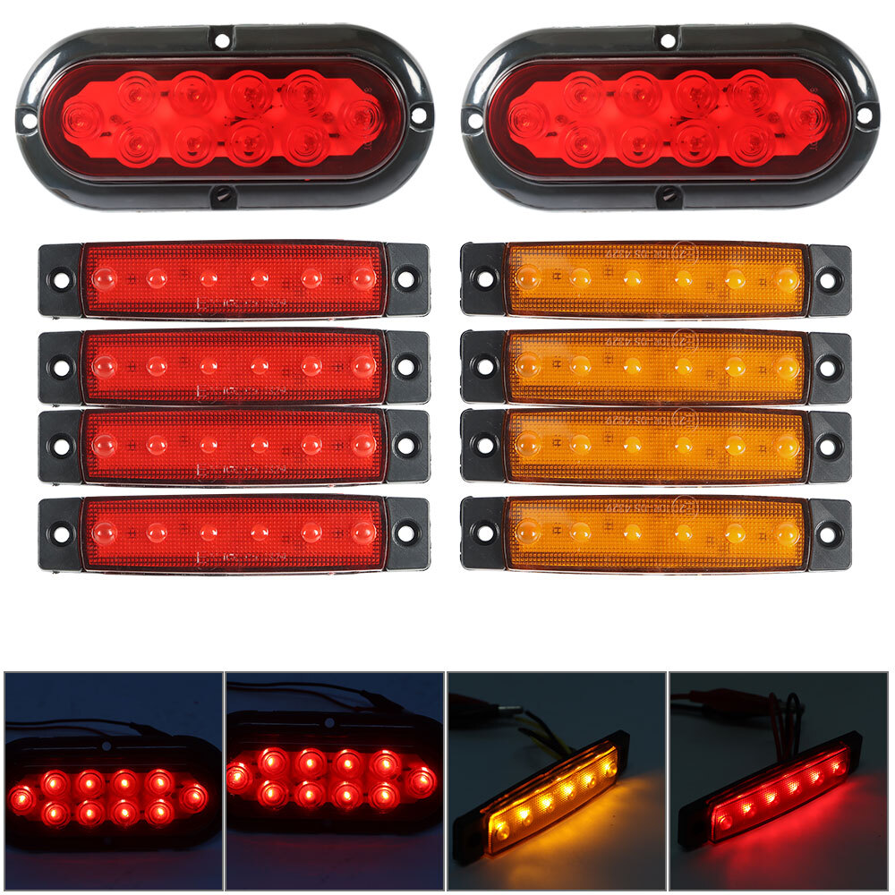 Waterproof Rear Upgrade LED Submersible Truck Boat Trailer Marker Tail Light Kit