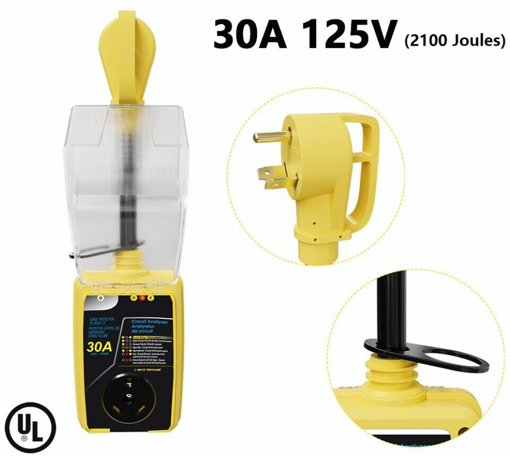 EPICORD 30/50Amp RV Surge Protector With Weatherproof Cover LED Power Adapter US