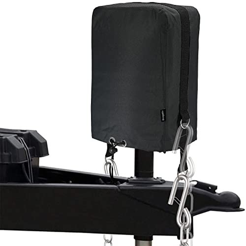 Universal RV Electric Tongue Jack Cover, 600D Waterproof Protective Black Cover