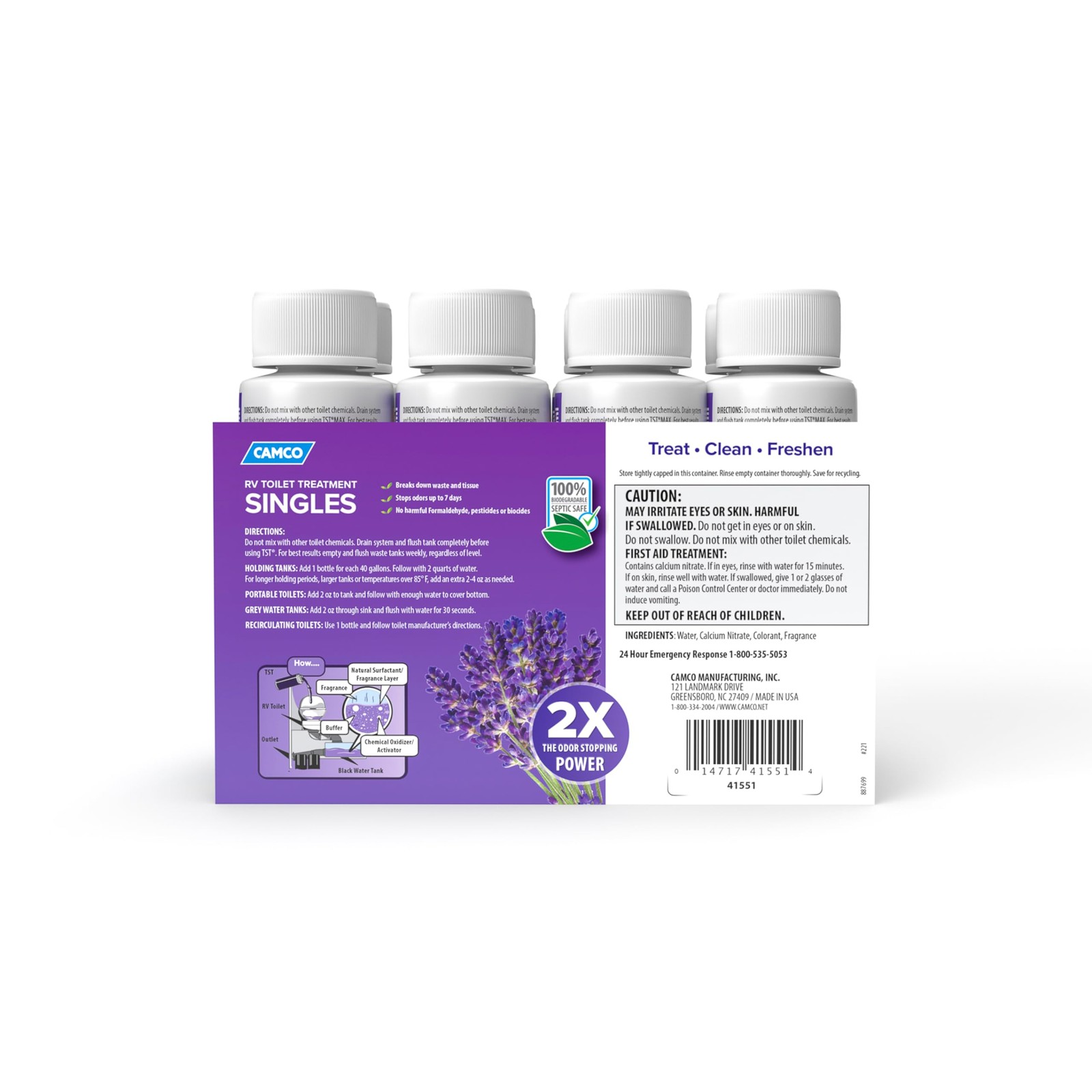 Camco TST MAX RV Toilet Treatment, 8 4 oz Bottles, 41551, Formaldehyde Free