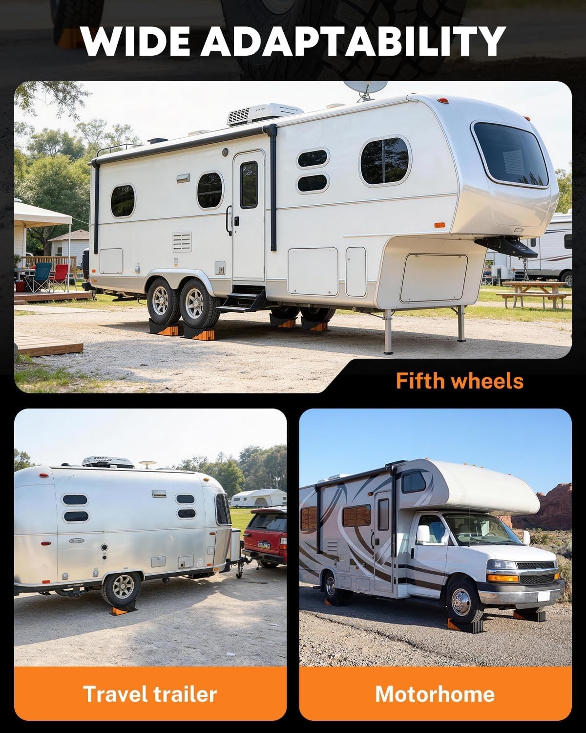 Portable RV Leveling System – Levels Up to 5 inches, Stores Easily in Carry Bag