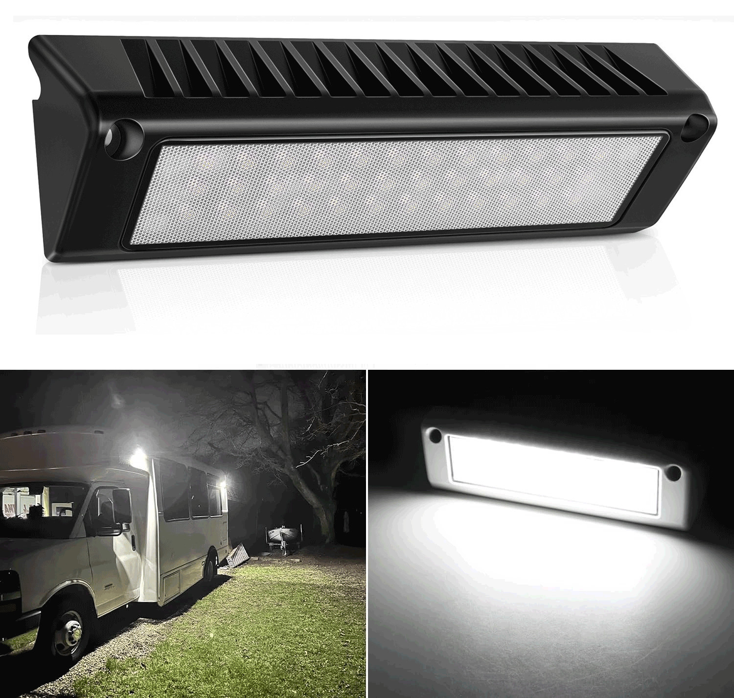 RV Exterior Light 9 Inch Porch Lights, Lighting White Aluminum for RVs Trailers