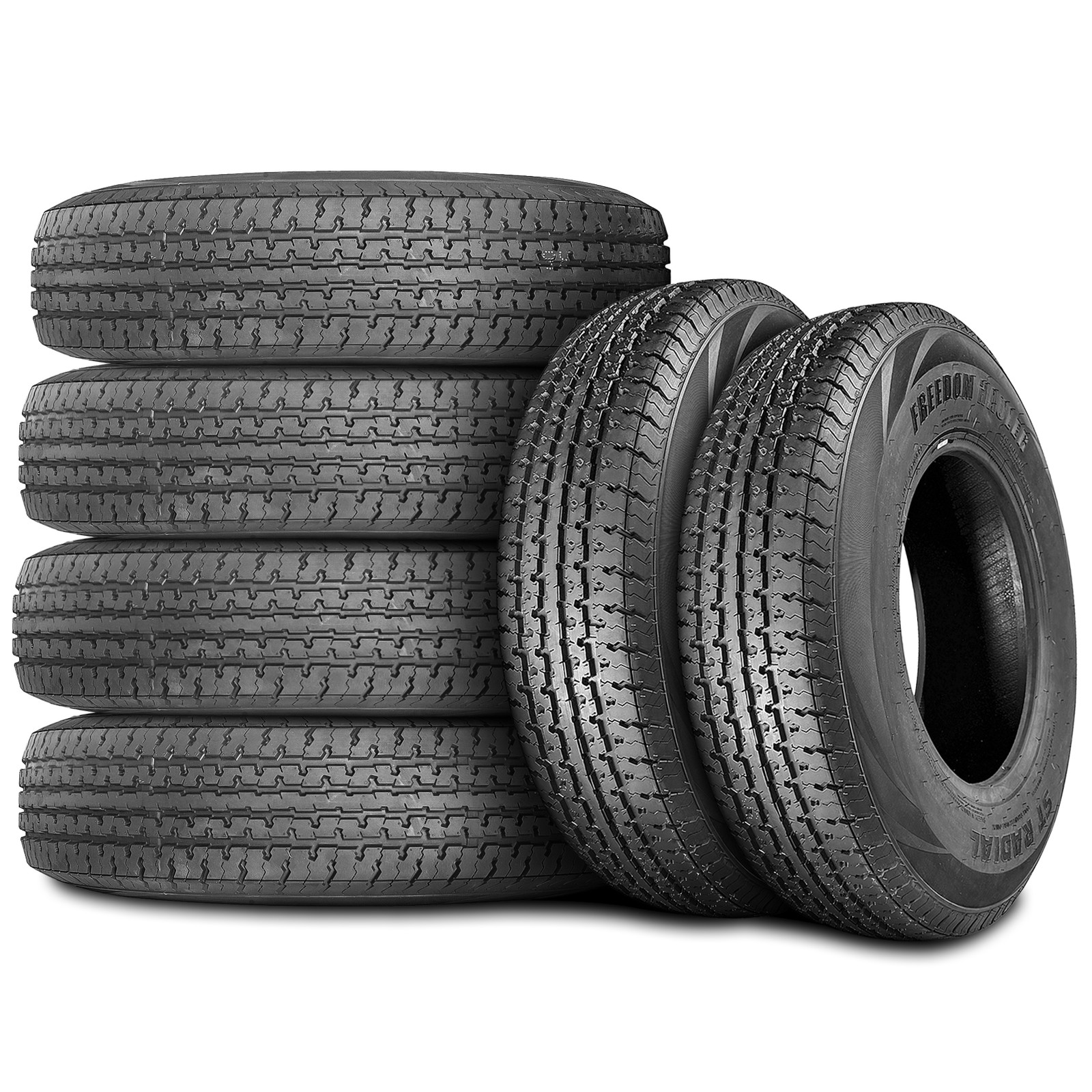 6 Tires 235/85R16 128/124N 12 Ply Freedom Hauler ST Radial Steel Belted Trailer