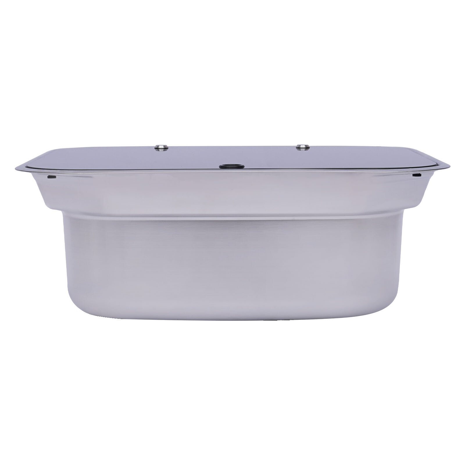 Stainless Steel RV Kitchen Semi-recessed Sink w/ 4x Buckles Overflow-proof New
