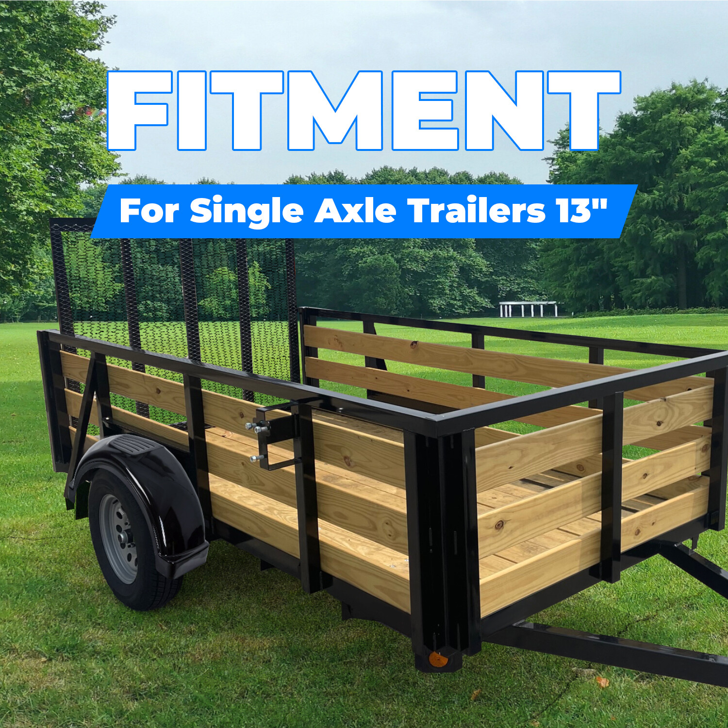 SET OF 2 (TWO) SINGLE AXLE TRAILER FENDERS 13″ WHEELS TIRES SKIRT BOAT