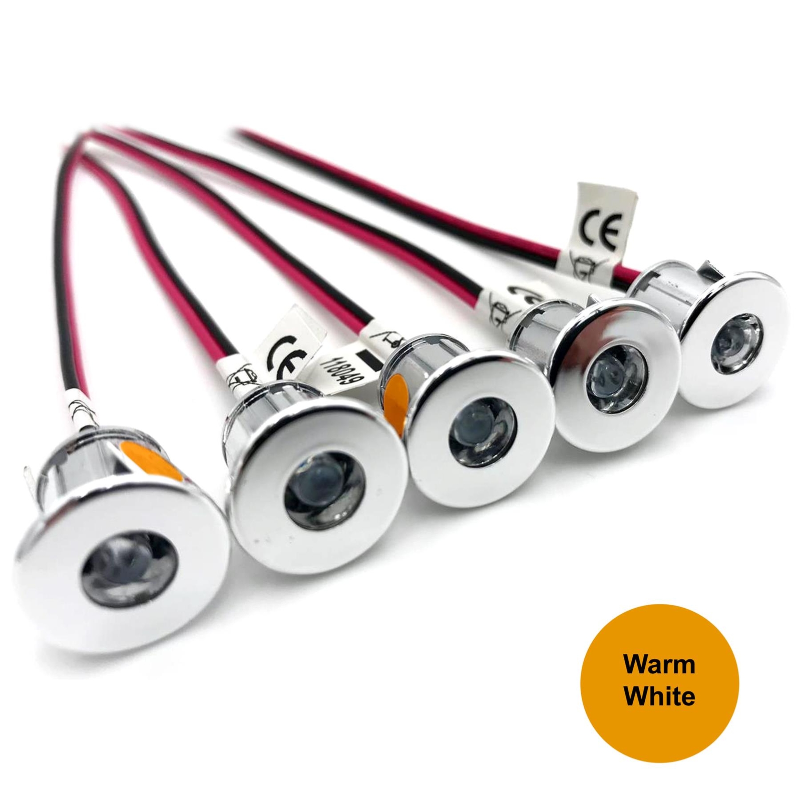 SMALL WARM WHITE LED MINI SPOT 12 VOLT LIGHTS MOTORHOME CAMPERVAN CARAVAN – X 5