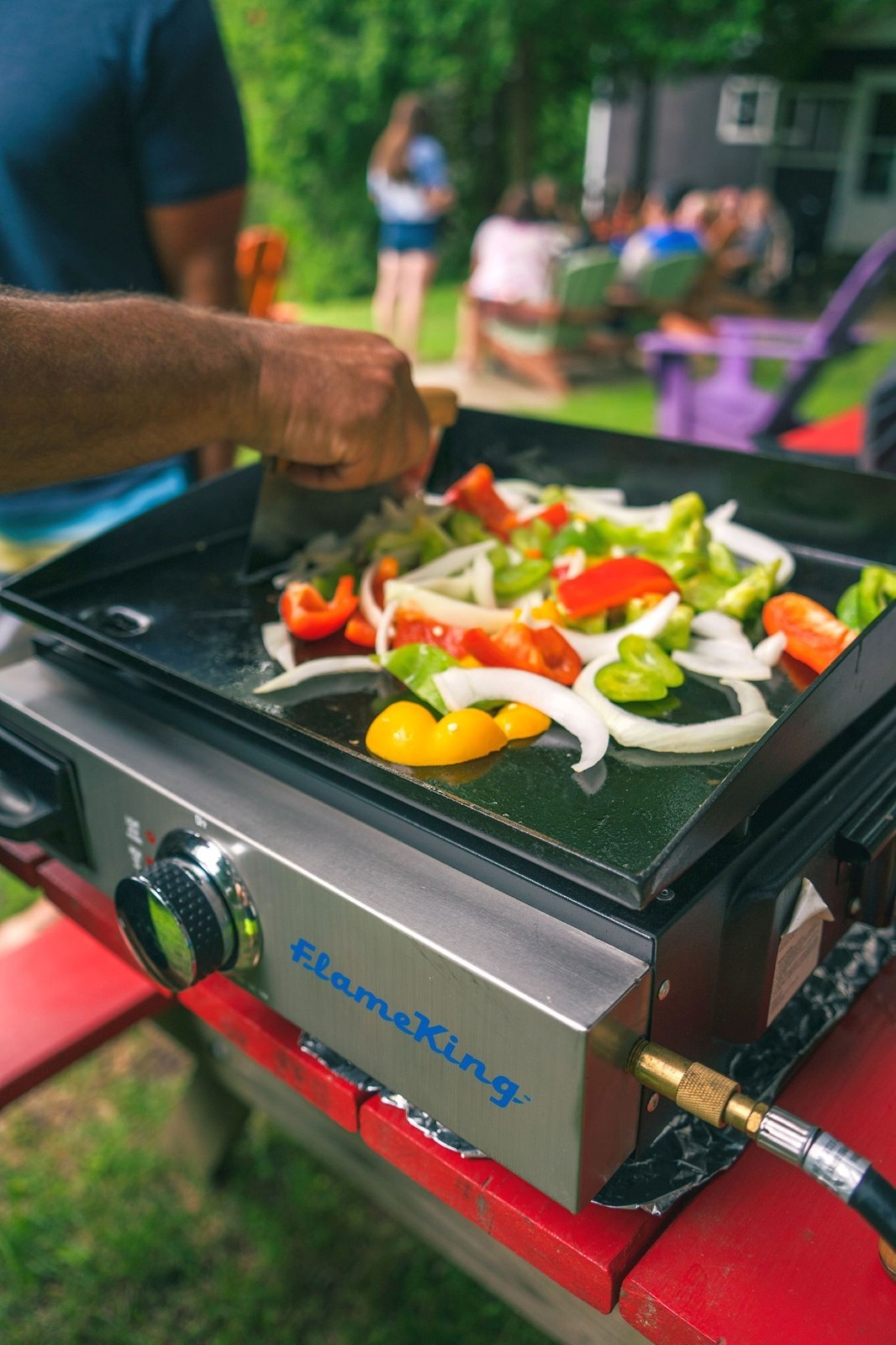 Flat Top Portable Propane Cast Iron Griddle Tabletop for Camping & Tailgating