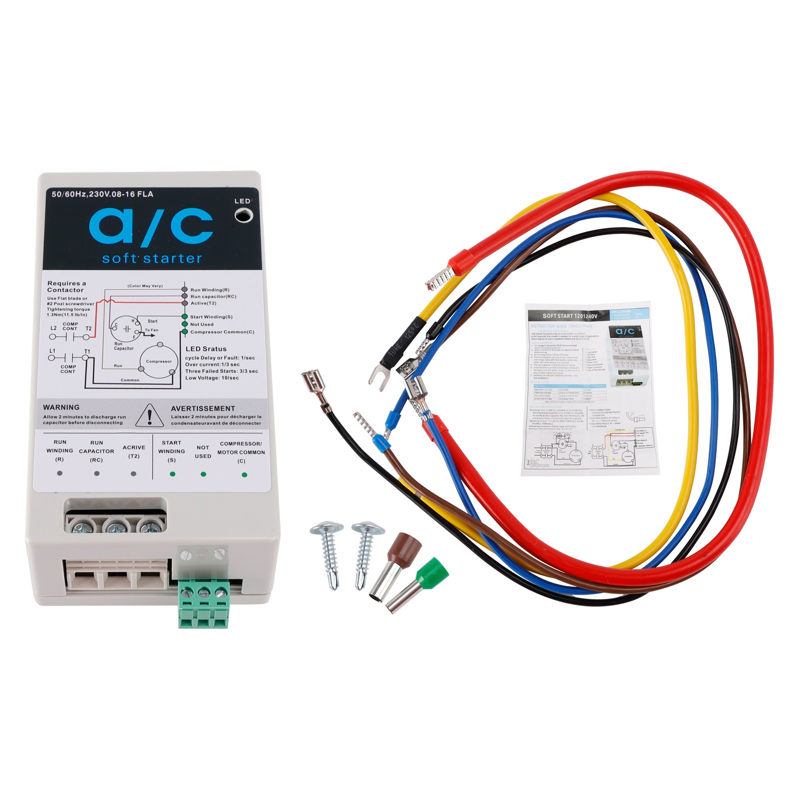 08-16A Soft Start Module For 1.75-3.5 Ton AC Units Reverse Motor Protection US
