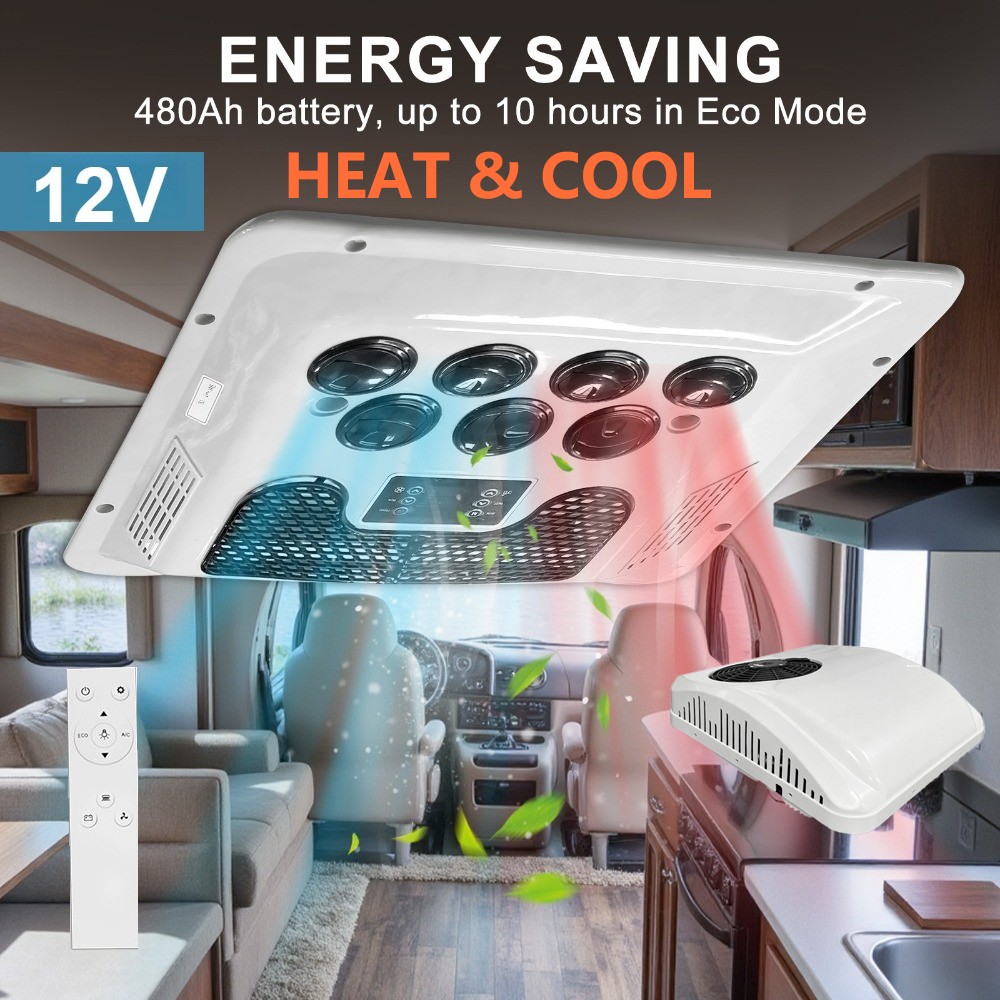 Treeligo Rooftop 12V Heater&Cool Air Conditioner RV Electric AC Unit for Caravan