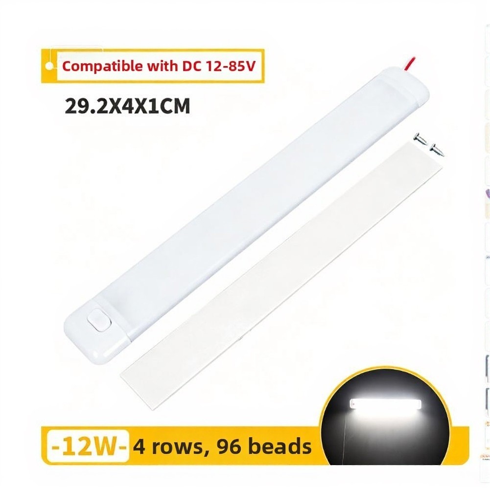 LED Interior Light Strips 2PCS 96 LED 276mm 12-85V Cool White for Trucks Boats