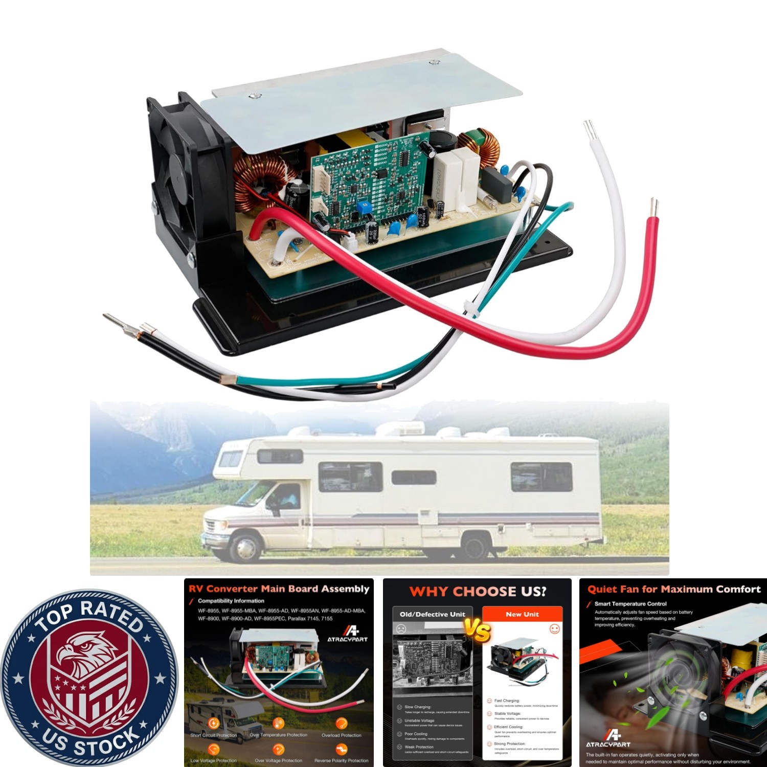 Compact 55 Amp RV Power Converter – Easy Installation with Safety Features