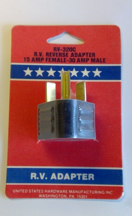 RV Reverse Adapter 15 AMP Female to 30 AMP Male RV-320C