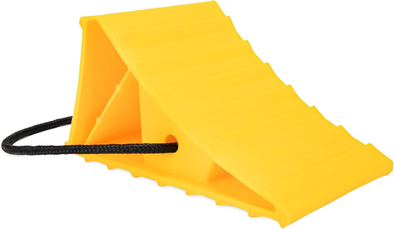 4 Pack Heavy Duty Wheel Chocks with Rope for RV Camper Truck Trailer In Place