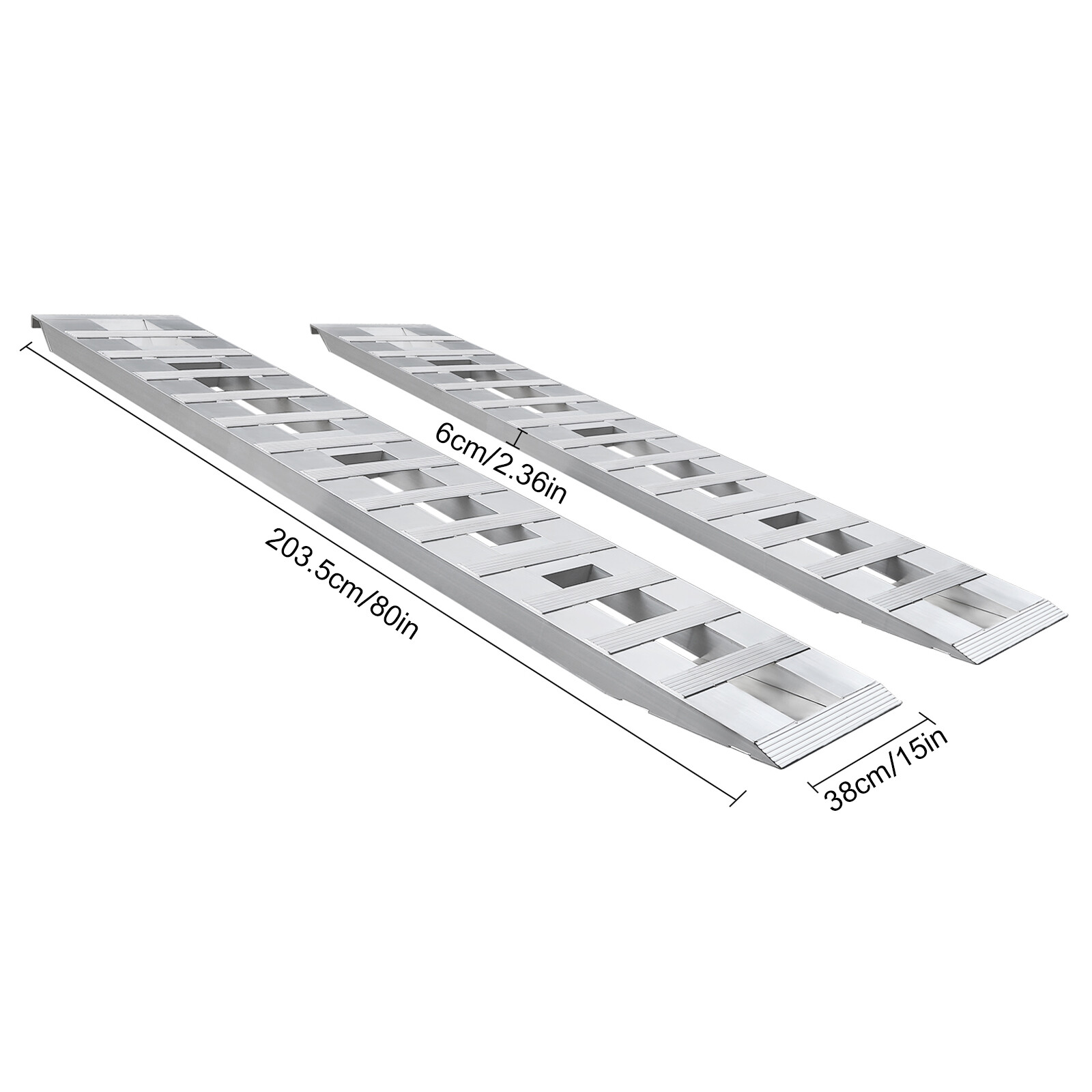 2PCS Aluminum Ramps Loading Trailer Ramp For Motorcycle Trucks ATV UTV Lawnmower