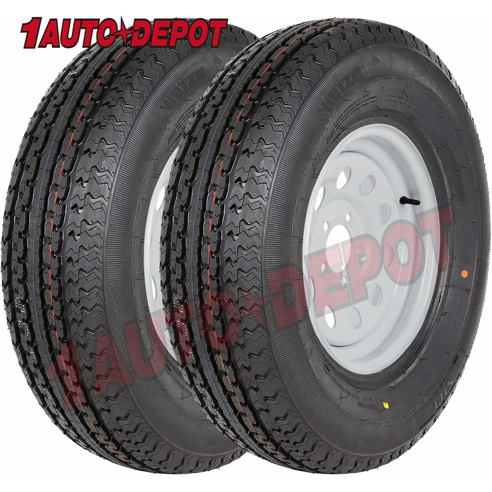 WEIZE ST175/80R13 Radial Trailer Tire with 13″ Rim 5 on 4-1/2″ Load Range C 2PCS