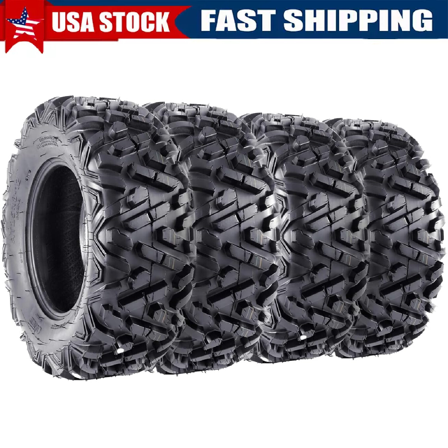 4PCS ATV UTV Tires 25×8-12 & 25×10-12 Front & Rear 6PR Off-Road Tire All Terrain