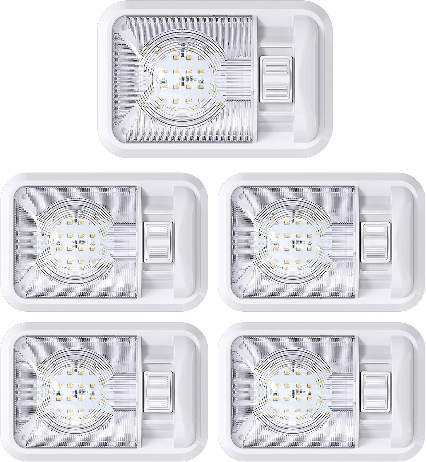 5 Pack Universal Fit 12V LED Ceiling Lights for Trailers – Natural White 4000K