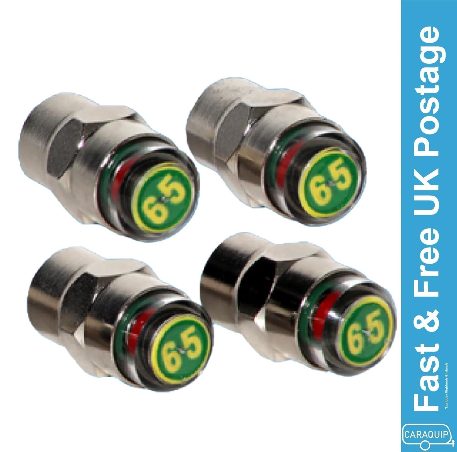 EZ Read Tyre Pressure Cap Monitor Valve Indicator Caravan Motorhome Trailer x 4