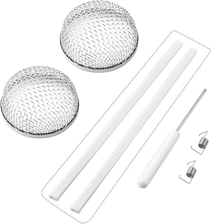 RV Flying Insect Screen 2 Pack 2.8 x 1.3 Inch Stainless Steel Mesh Furnace Vent