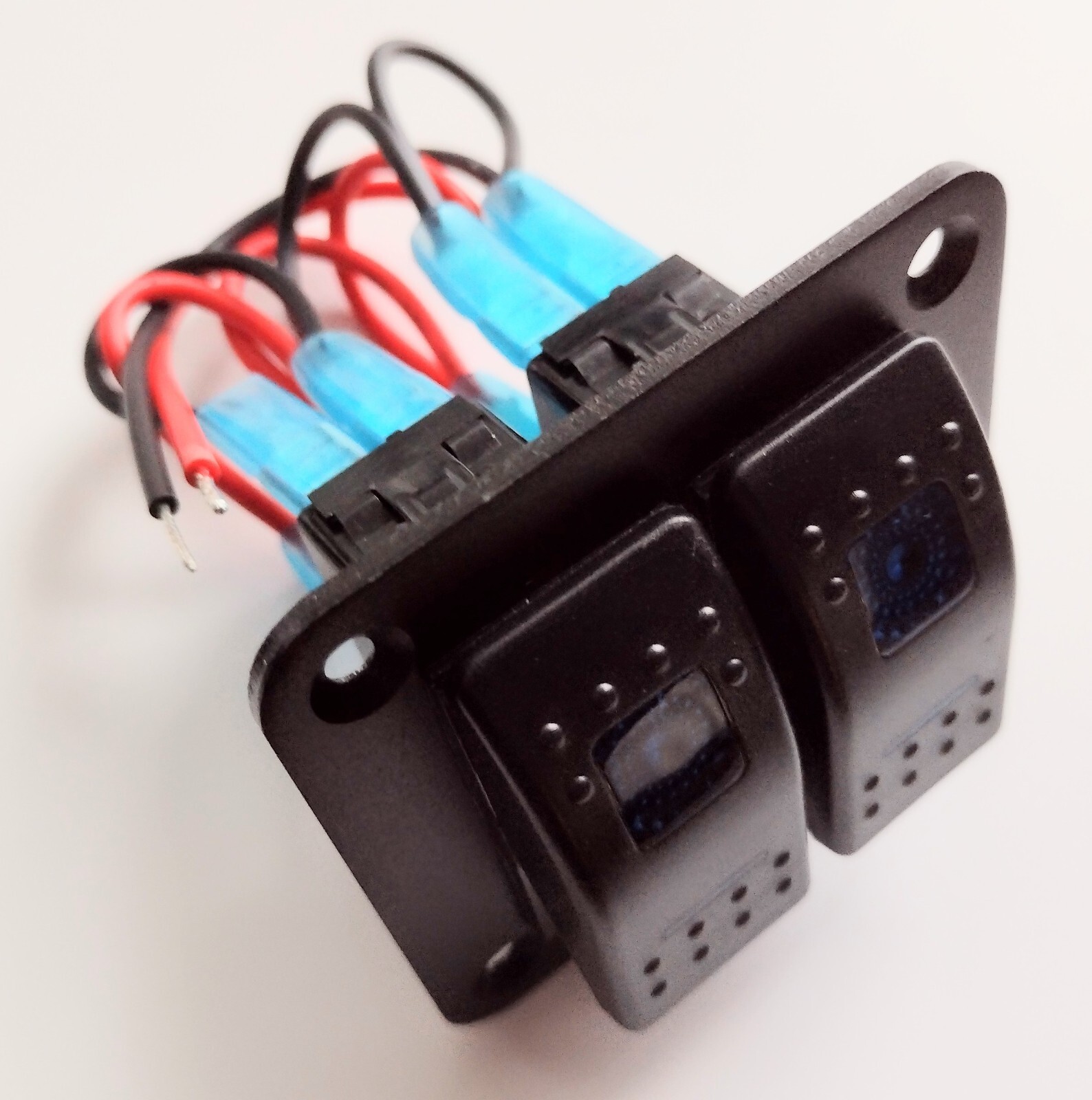 12V-24V Car Boat Marine RV Truck Blue LED 2,3,4 Gang Toggle Rocker Switch Panel