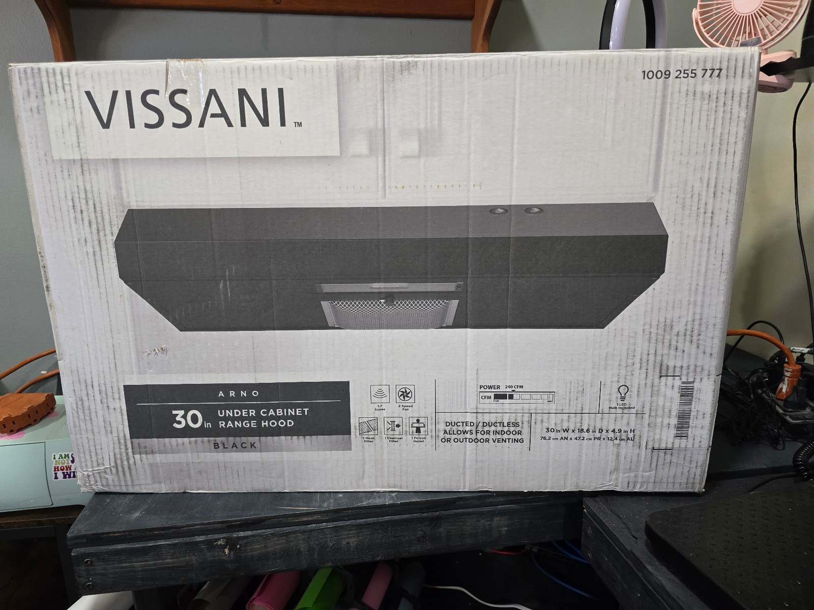 Vissani Arno 30 in. 240CFM Convertible Under Cabinet Range Hood Black 30BLC19PRT