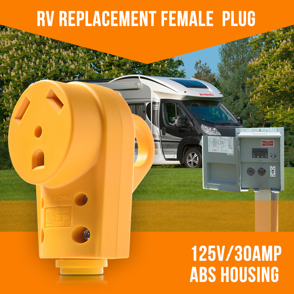 1Pc 30A Female Receptacle Replacement Plug Electrical Socket for RV Camper Boat
