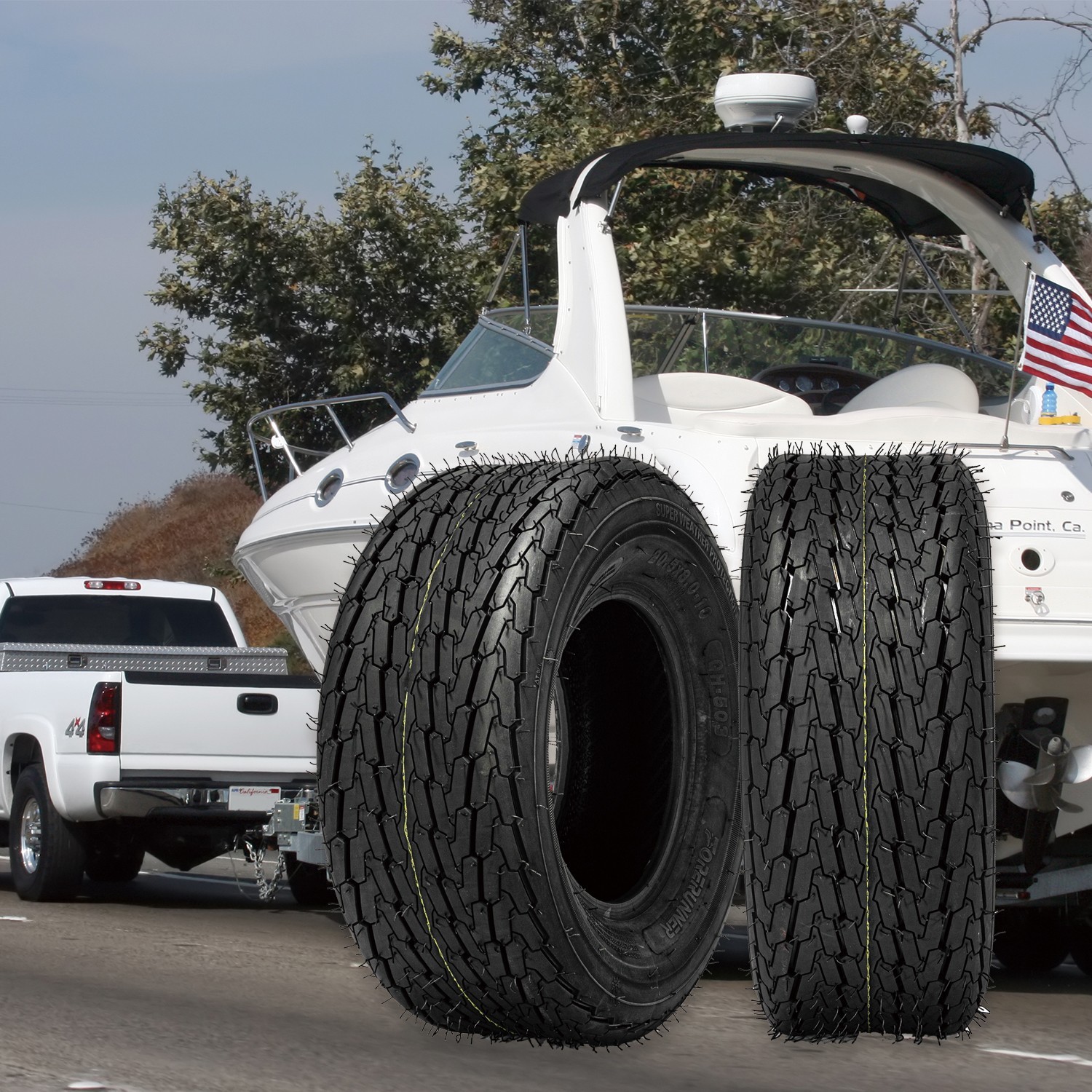 2 Tires 20.5×8-10 Trailer Tires 20.5×8.0-10 Boat Trailer Tires 20.5x8x10 6PR