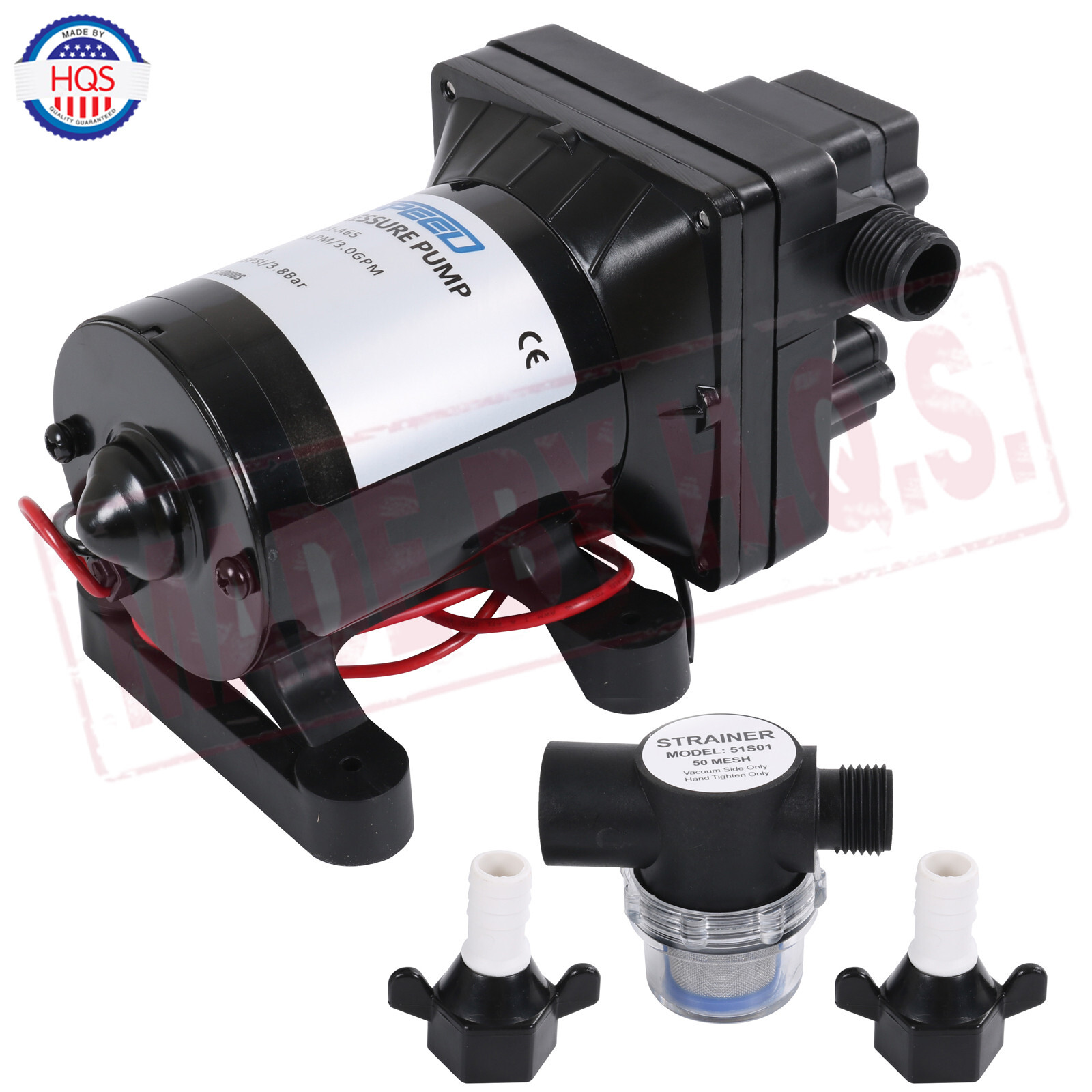 RV Water Pump 12V 3.0 GPM 4008-101-A65 Revolution 55 PSI W/ Strainer For Camper
