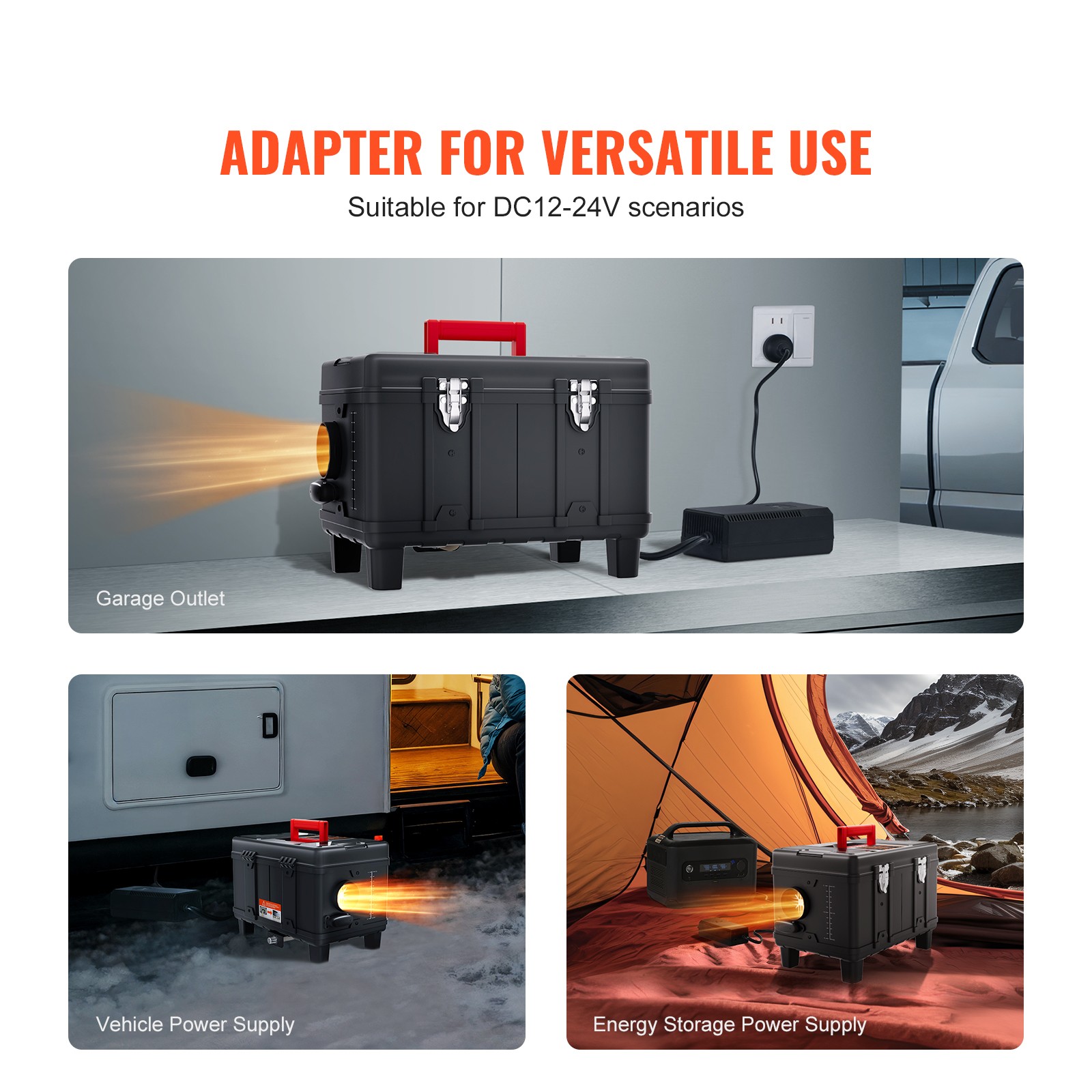 VEVOR Diesel Air Heater 12V/24V 8KW Bluetooth APP Remote Control for Vehicles