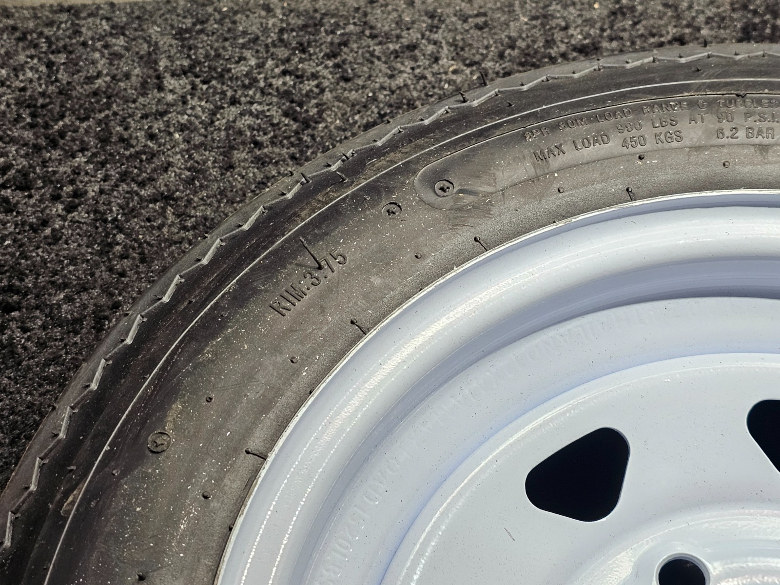 (QTY 1) Hi-Run 4.80-12 Trailer Tubeless Tire&Wheel Load C 6 Ply 80M SU02 5 Lug