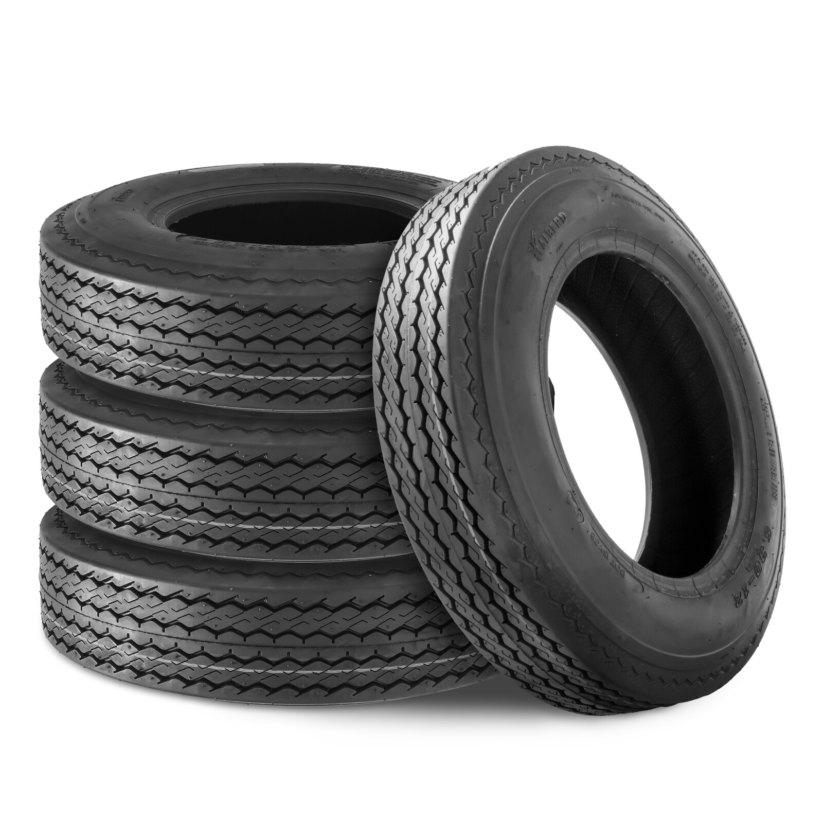 Set 4 4.80-8 Trailer Tires 6 PLY 4.80×8 480-8 Load Range C Cargo Tyres Tubeless