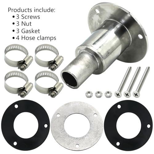 Thru Hull Exhaust Fitting for Diesel Heater, 316 Stainless Steel, 0.94″ Hose Pip