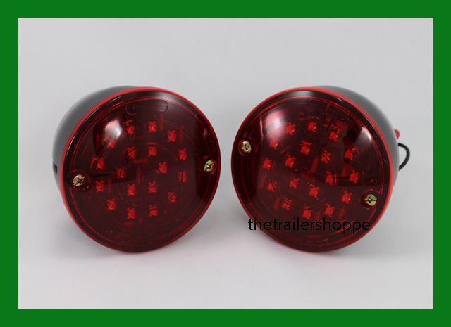 LED Combination Tail Light 3-1/2″ Round Stud Mount -Set 1 Right & 1 Left Side