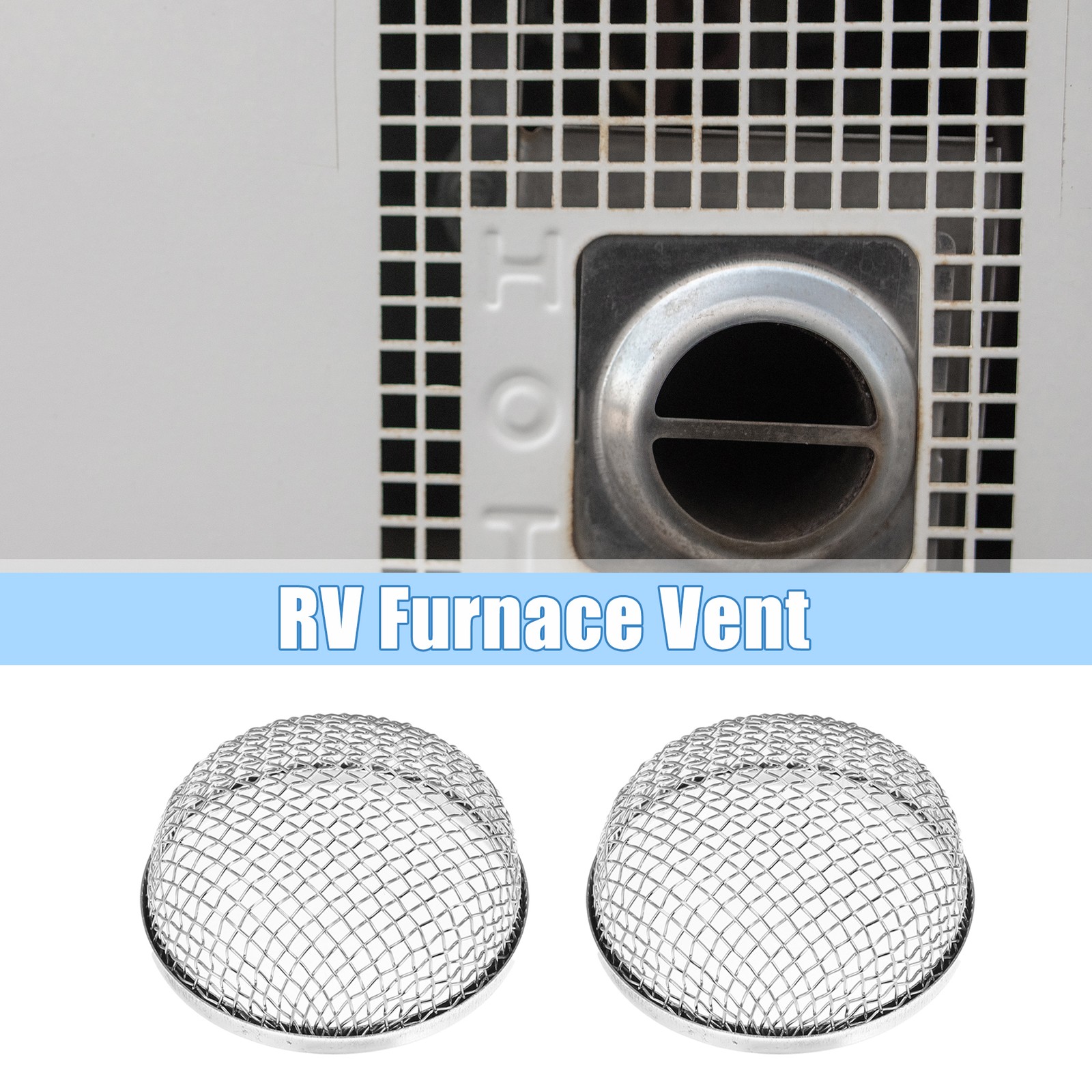 2 Pcs RV Flying Screen RV Furnace Camper Heater Exhaust Vent Cover 2.8″ Mesh