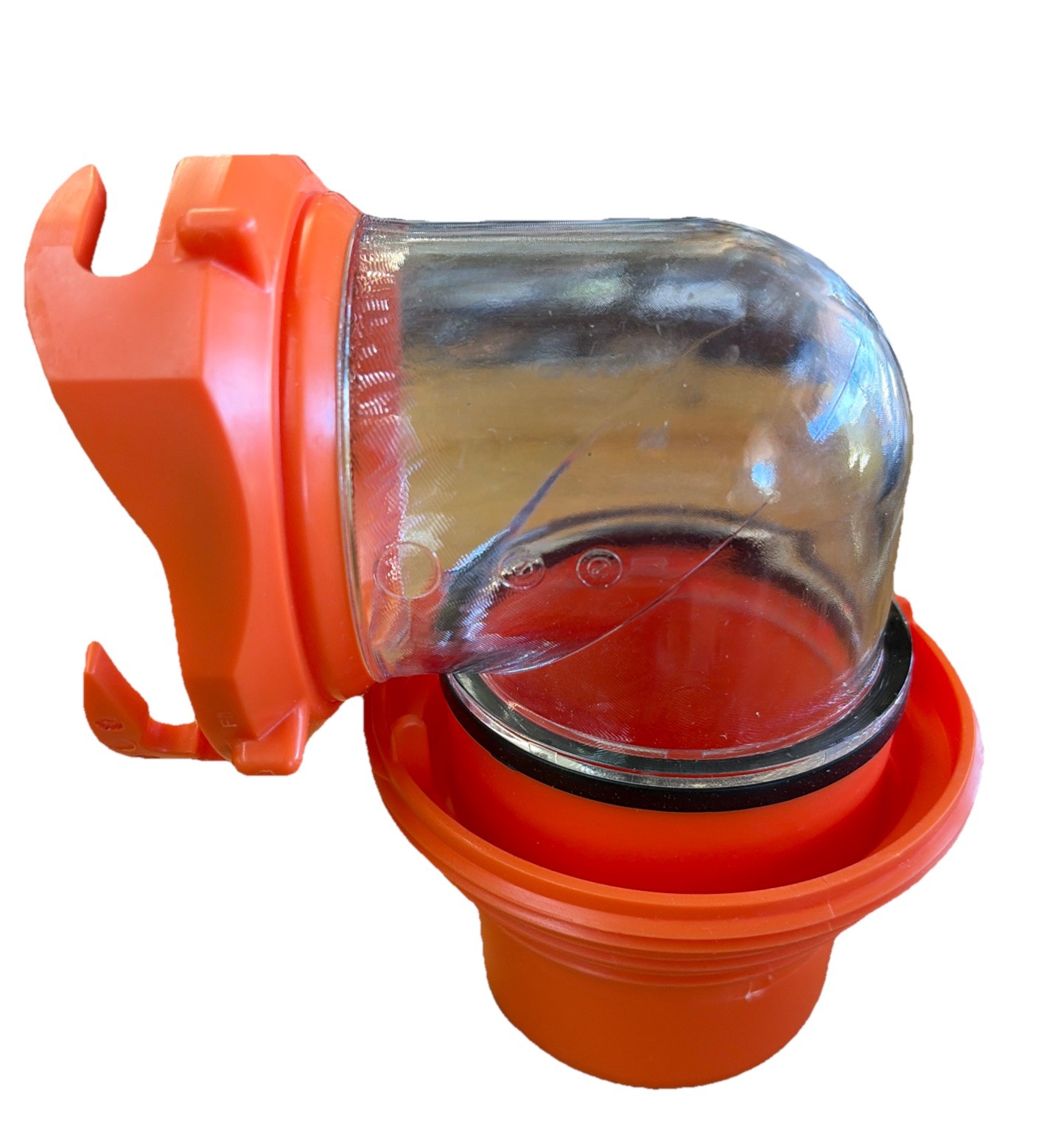 Camco RhinoFlex Clear RV Sewer Hose Elbow with 4-in-1 Adapter – Features a