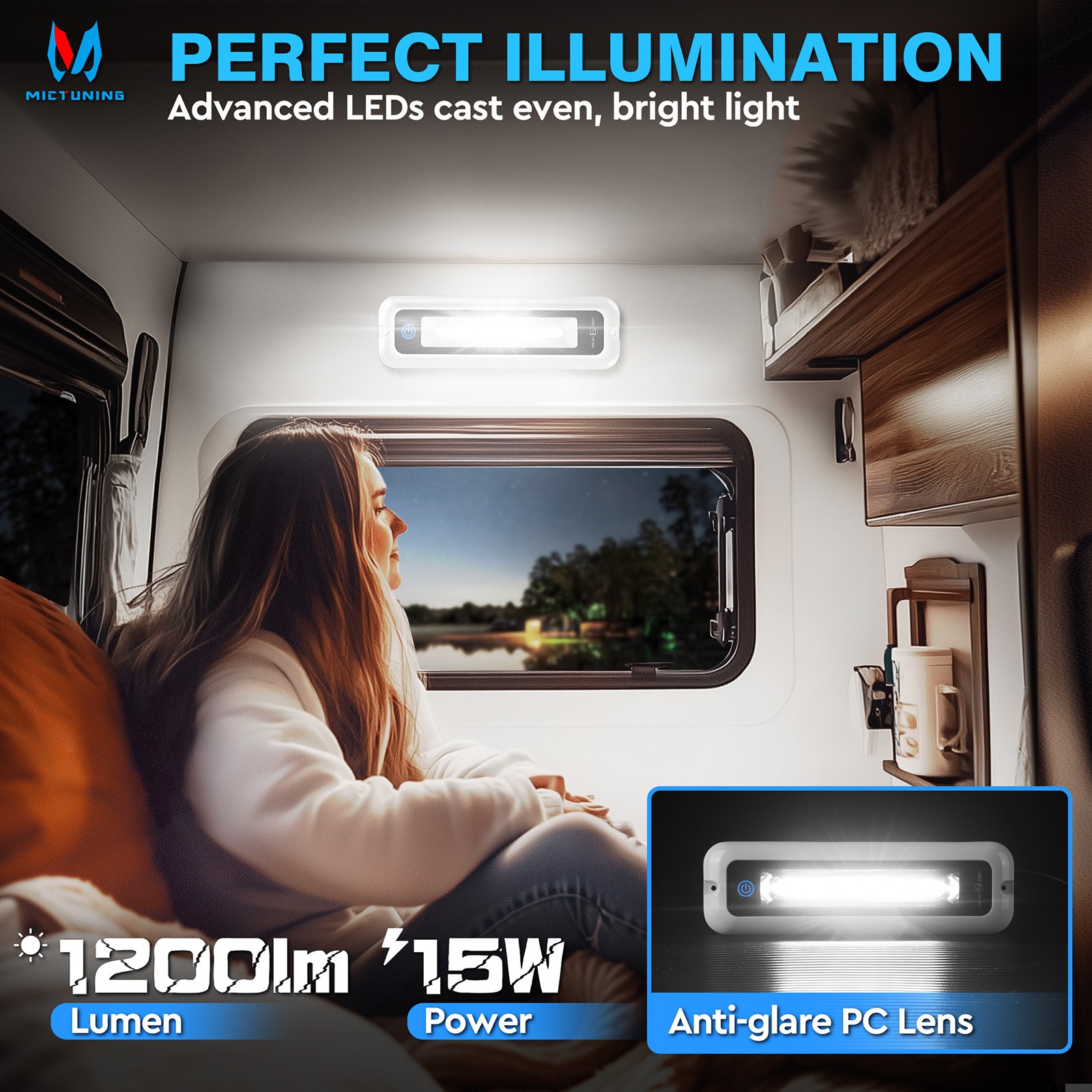 8 Inch Waterproof RV Exterior LED Porch Utility Light Awning Light for Camper
