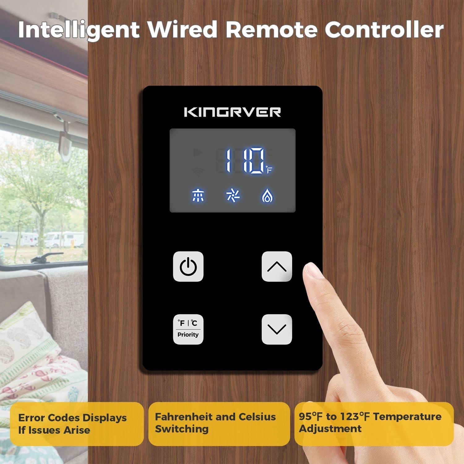 RV Tankless Water Heater 48000BTU Instant Hot Water W/ 15″x18″ Door + Controller