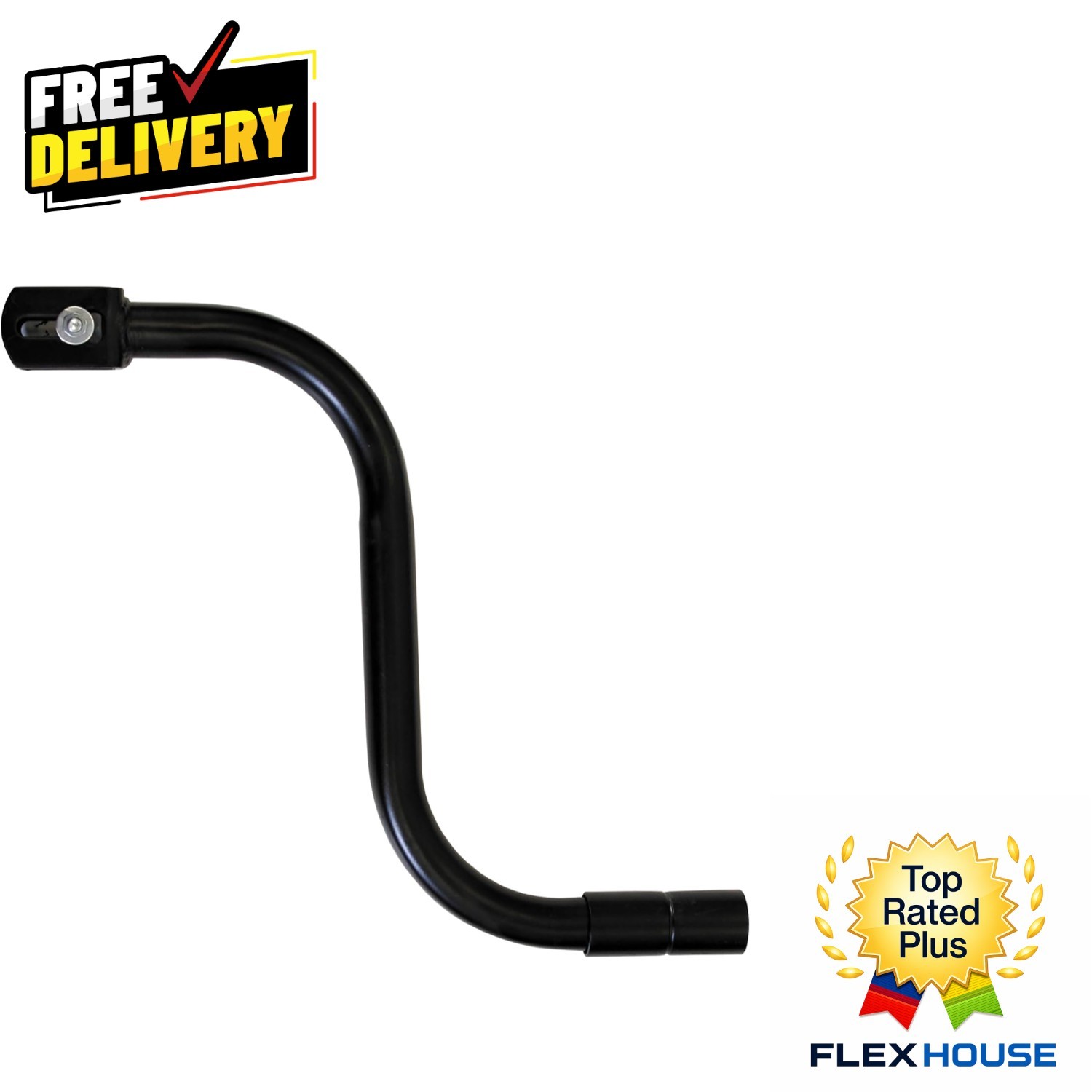 Heavy Duty Square Trailer Jack Replacement Handle & Clip – Carbon Steel, Black