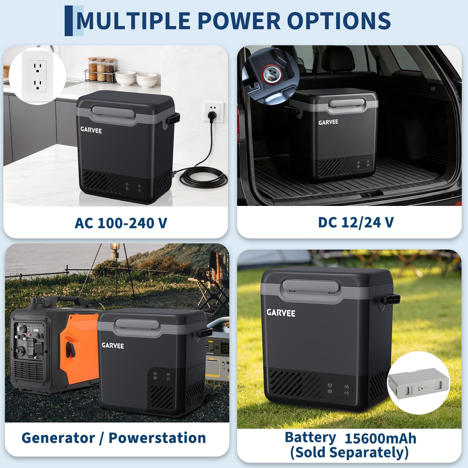 12L Car Fridge Freezer Compressor -4°F~68°F 3-Way Power Quiet LCD Light Portable