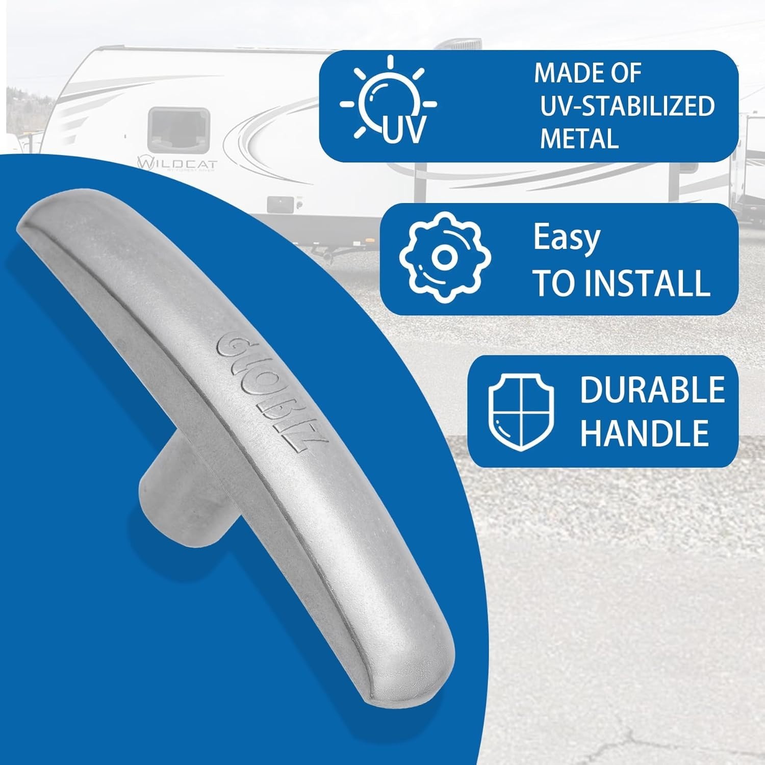 Universal Metal Replacement Handles for RV Waste Valves – Polished Silver Finish