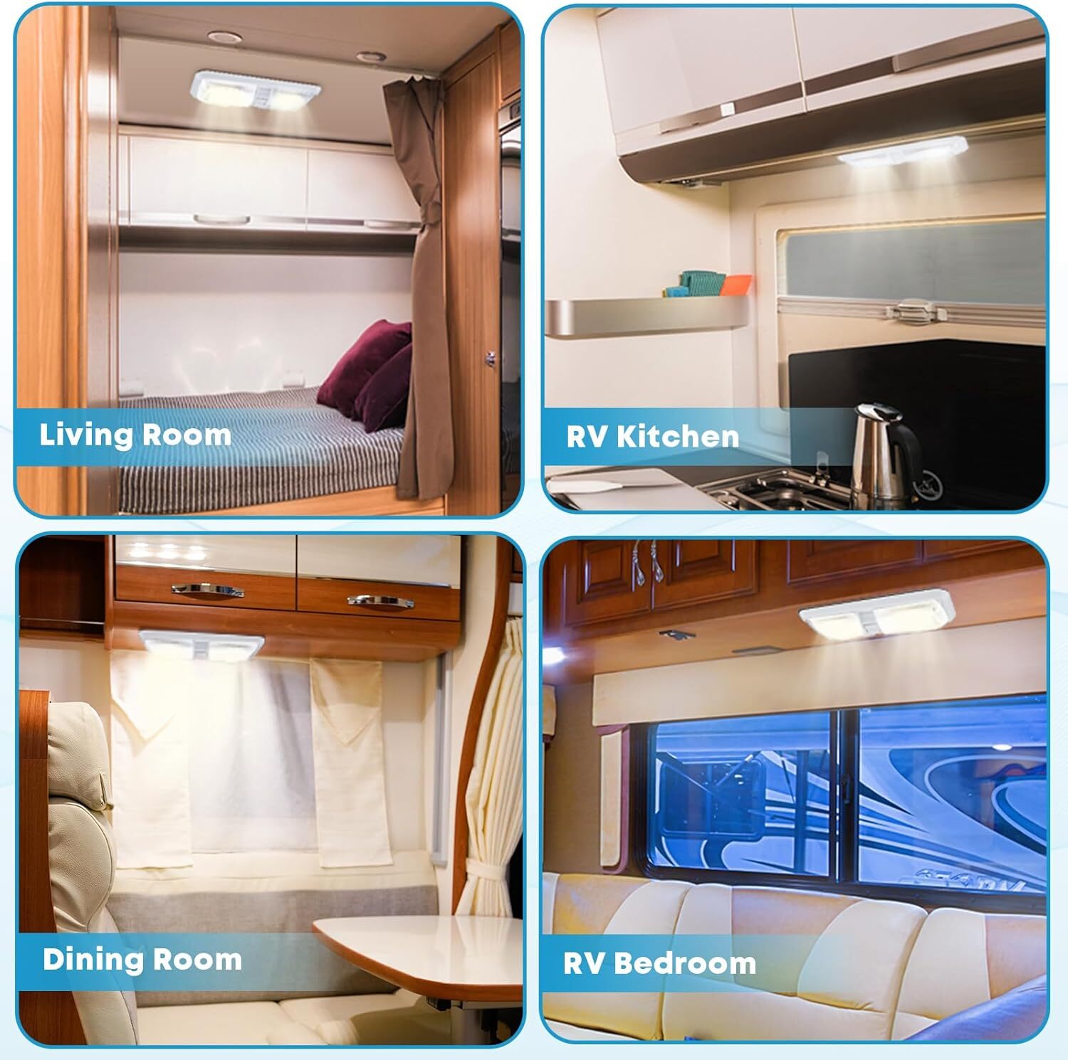 12V LED RV Ceiling Dome Light RV Interior Lighting for Trailer Camper Truck Boat