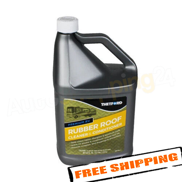 Thetford 96016 Premium RV Rubber Roof Cleaner & Conditioner, 64 Oz. – Single