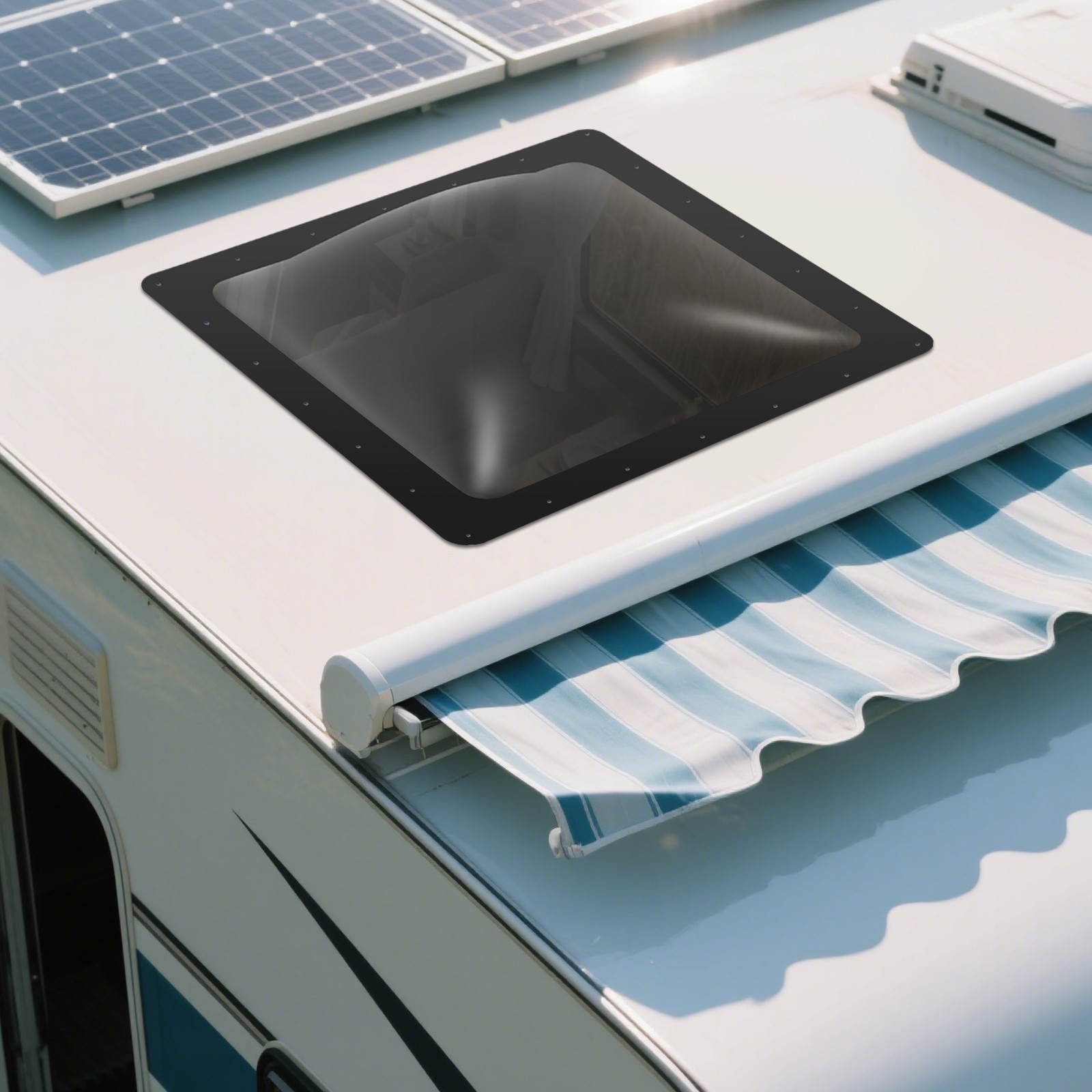 26″x26″ RV Skylight Dome with UV-resistant Treatment Black Camper Skylight
