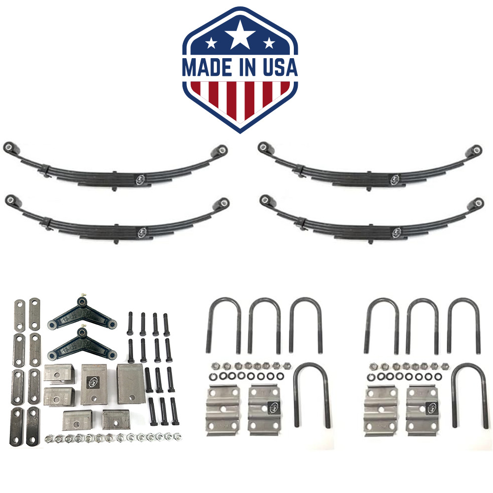 USA Made 5,200 lbs. Tandem Trailer Axle Kit (Leaf Springs, Hanger & U-Bolts)
